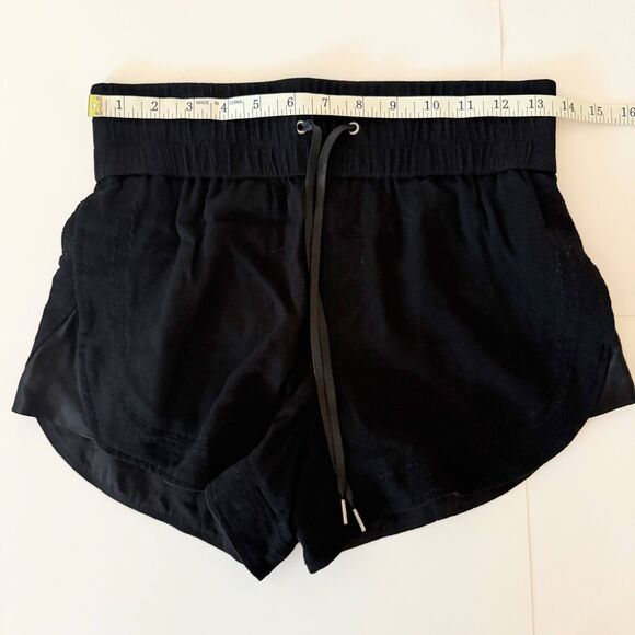 Helmut Lang Heather Shorts Black Pull On Stretch Waist Satin Side Sheer P XS EUC - Picture 8 of 13